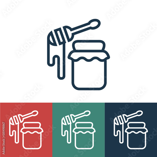 Linear vector icon with honey