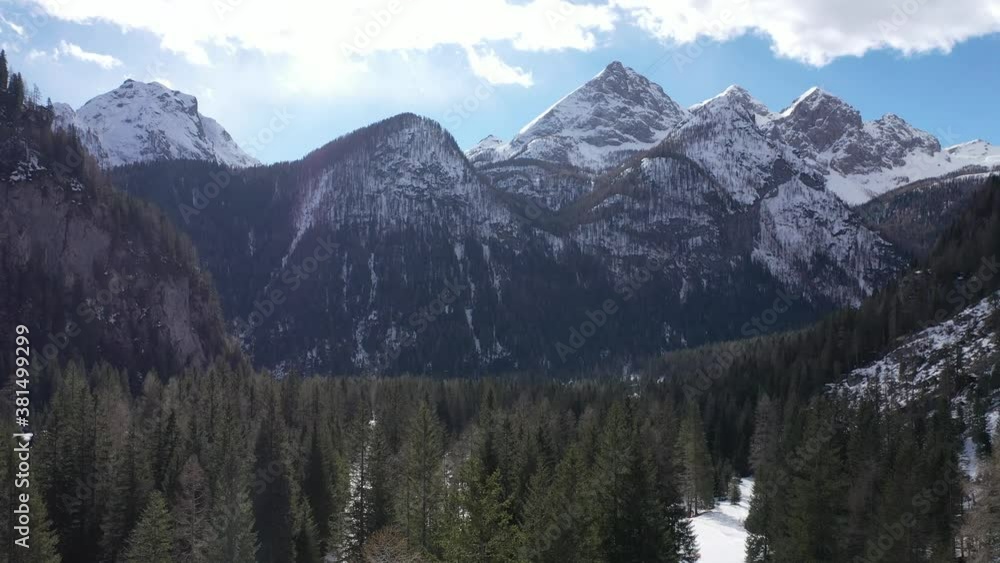 aerial snow covered mountain peaks in alps at winter aerial snow covered mountain peaks in alps at winter