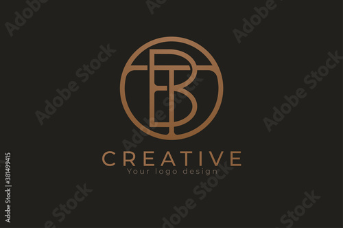 Abstract initial letter T and B logo,usable for branding and business logos, Flat Logo Design Template, vector illustration