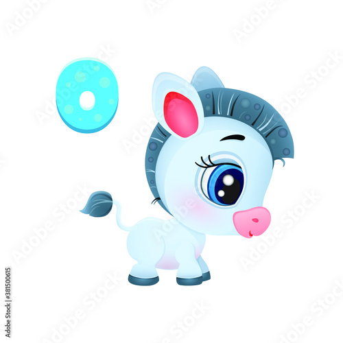 vector icon of funny cute gray donkey with big eyes and pink ears and the letters of the Russian  Ukrainian  Belarusian alphabet  ready for printing on a t-shirt  sticker for teaching children to read