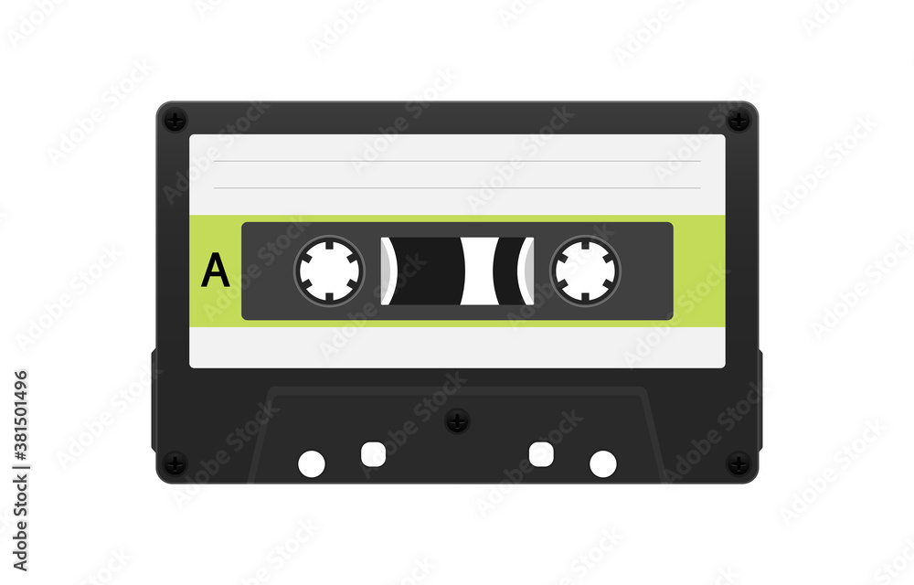 Cassette tape old school device. Vector illustration
