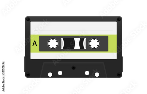 Cassette tape old school device. Vector illustration