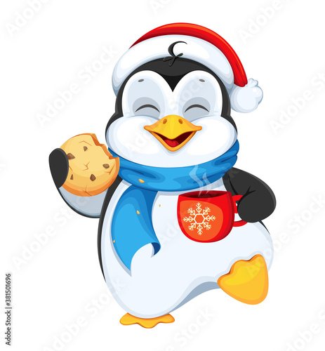 Funny penguin cartoon character