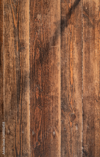 Old shabby wooden texture or background. top view