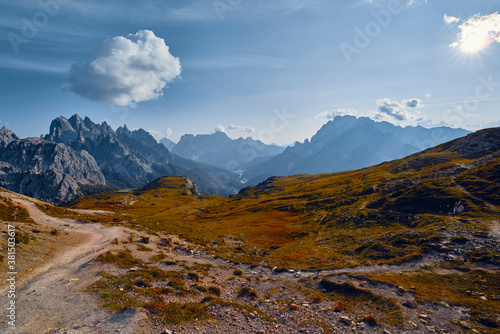 Landscape at The Three Peaks Of Lavaredo in Italy © marcobortignon