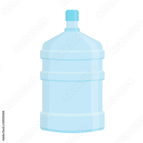 Five gallon water bottle. Big plastic container. Clean mineral drinking water. Vector flat illstration