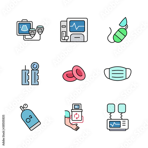 Outline filled hospital and medical icon vol 3
