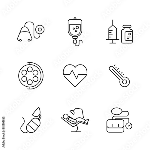 Outline thin hospital and medical icon vol 2