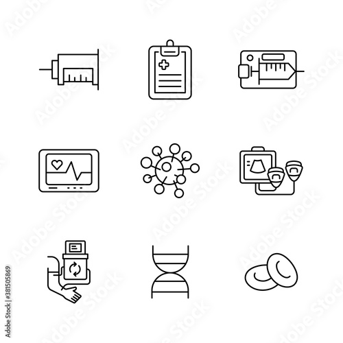 Outline thin hospital and medical icon vol 3