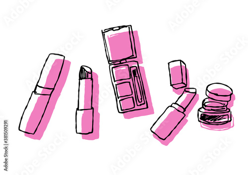 化粧品(口紅・リップ)の手描きイラスト