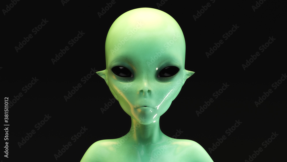 Artistic 3D illustration of an alien Artistic 3D illustration of an alien