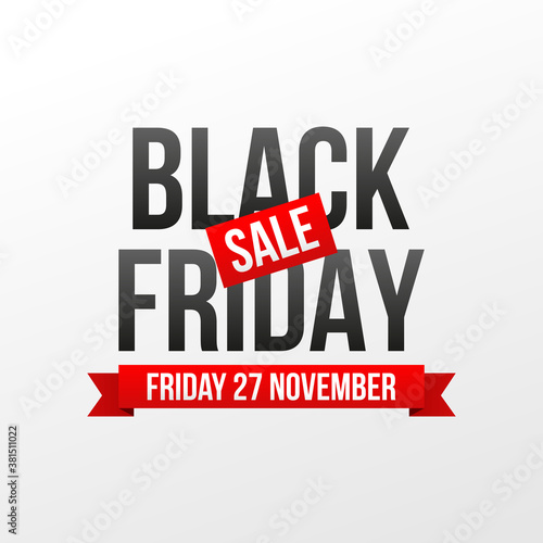 Black Friday Sale typography logo design concept vector. Friday 27 November Black Friday shopping day