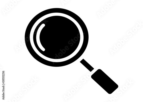 Magnifying glass or search icon, flat vector graphic on isolated background.
