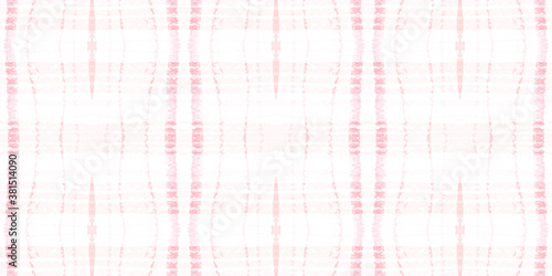 Watercolour Pink Check. Beige Tartan Pattern. 