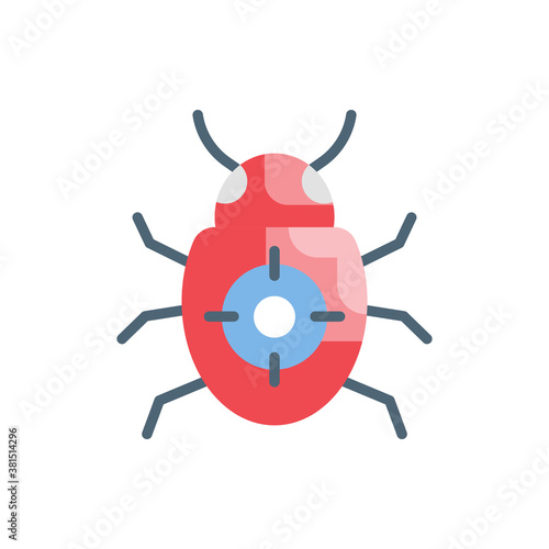 Bug Fixing Flat Icon Style Illustration. 