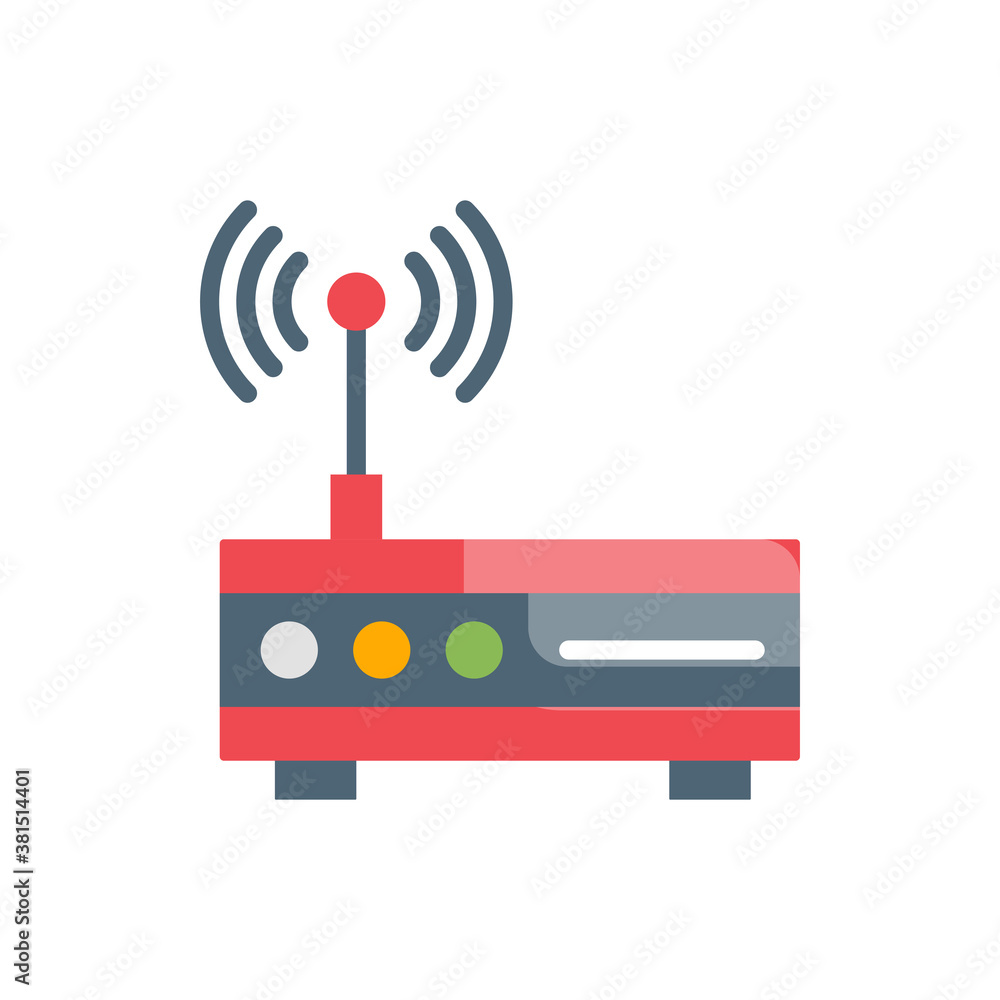 Wireless Modem Flat Icon Style Illustration. Wireless Modem Flat Icon Style Illustration.