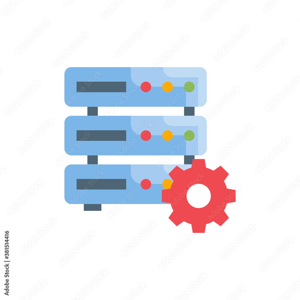 Dedicated Server Flat Icon Style Illustration. Dedicated Server Flat Icon Style Illustration.