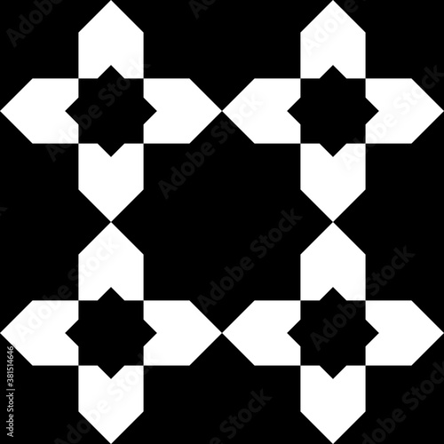 Fototapeta Naklejka Na Ścianę i Meble -  Seamless Repeating Tile Pattern with Oriental Decoration Star Elements. Vector Image.