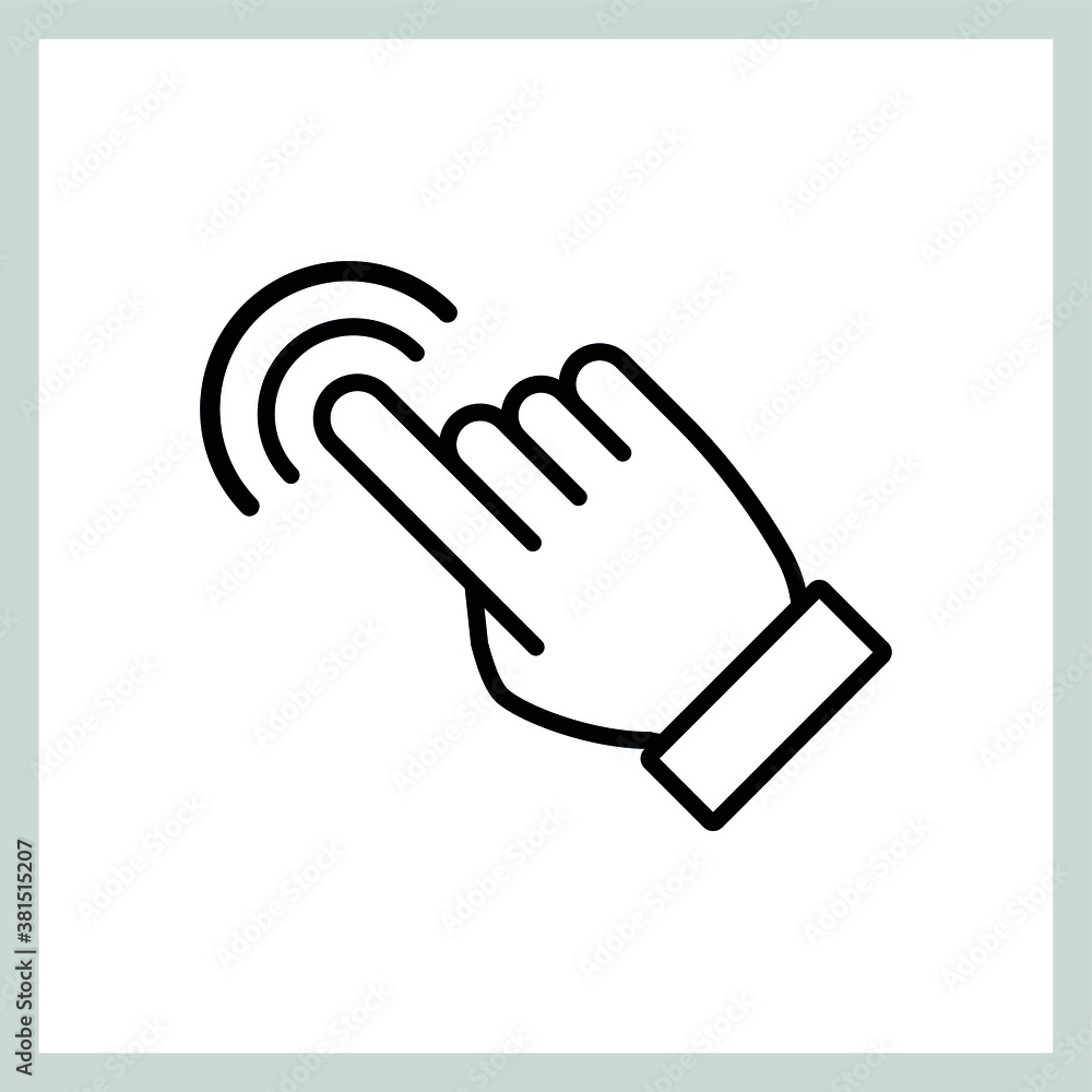 Hand click vector icon, clicking pointer. Hand click vector icon, clicking pointer.