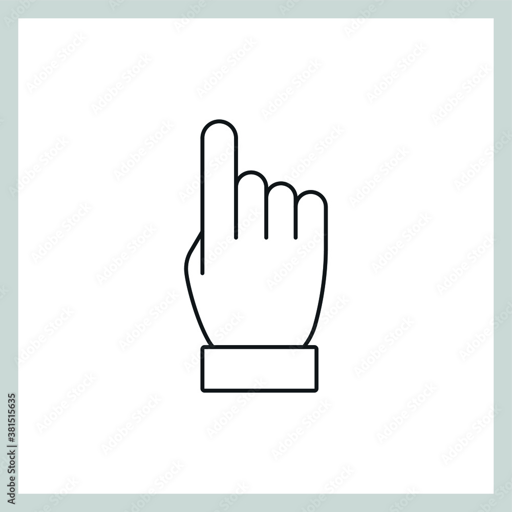 Hand click vector icon, clicking pointer. Hand click vector icon, clicking pointer.