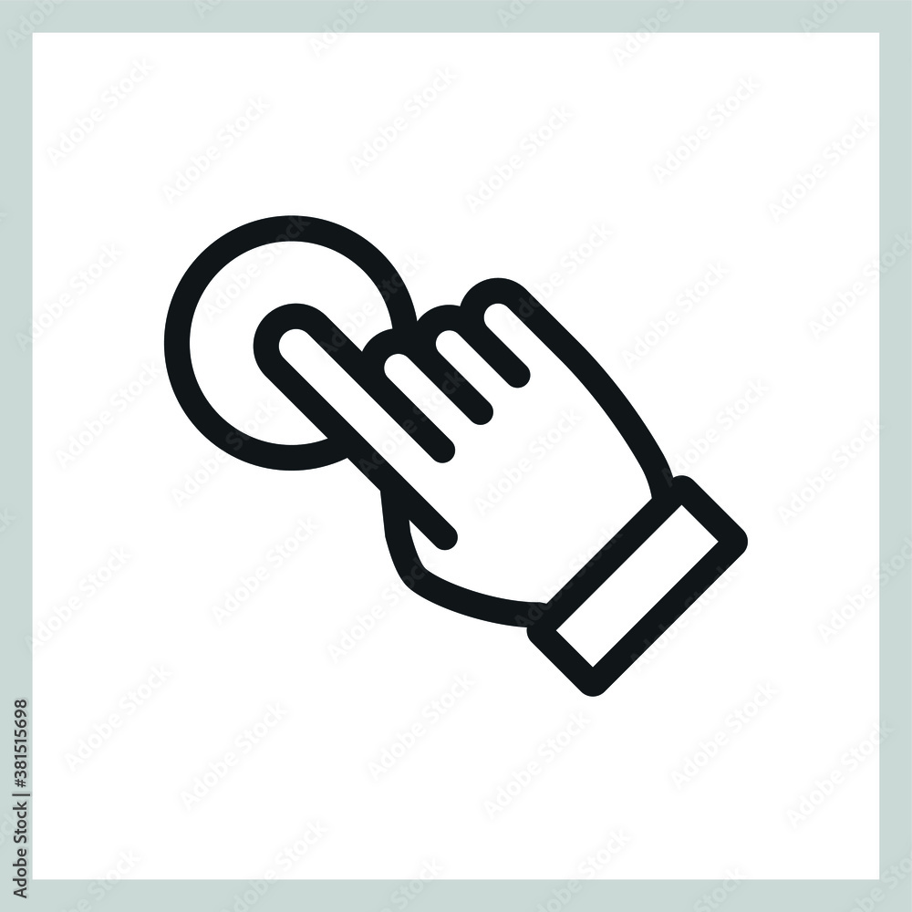 Hand click vector icon, clicking pointer. Hand click vector icon, clicking pointer.