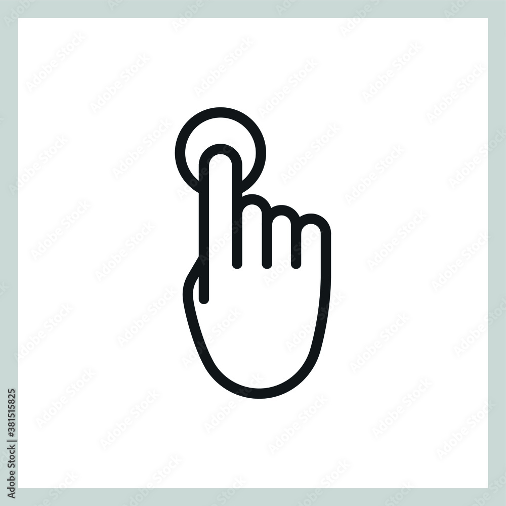 Hand click vector icon, clicking pointer. Hand click vector icon, clicking pointer.