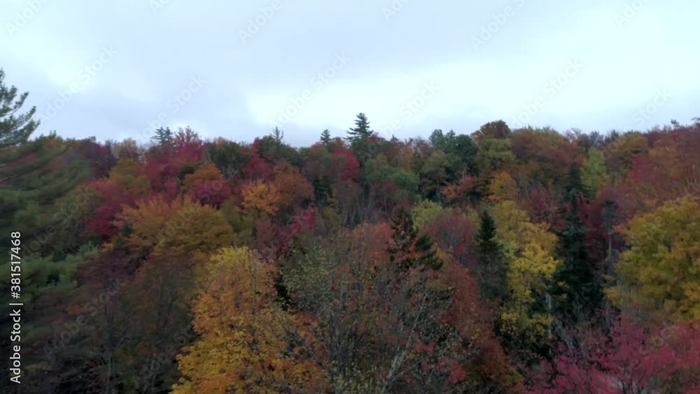 Aerial Drone - Skim Treetops in Fall in Vermont. Aerial Drone - Skim Treetops in Fall in Vermont.
