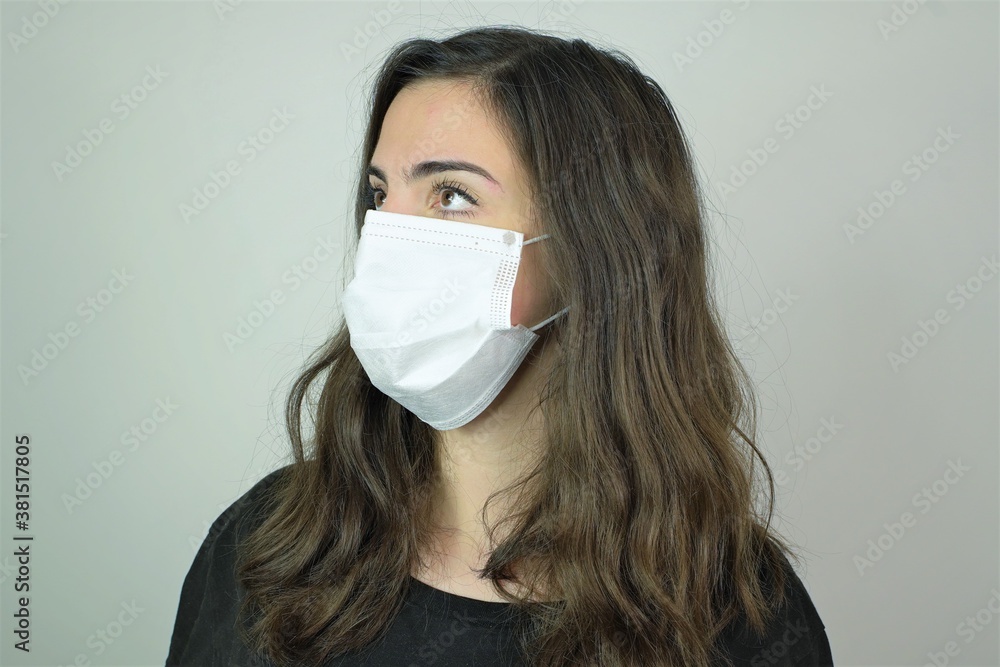 Women with face mask for protection against Corona virus Women with face mask for protection against Corona virus