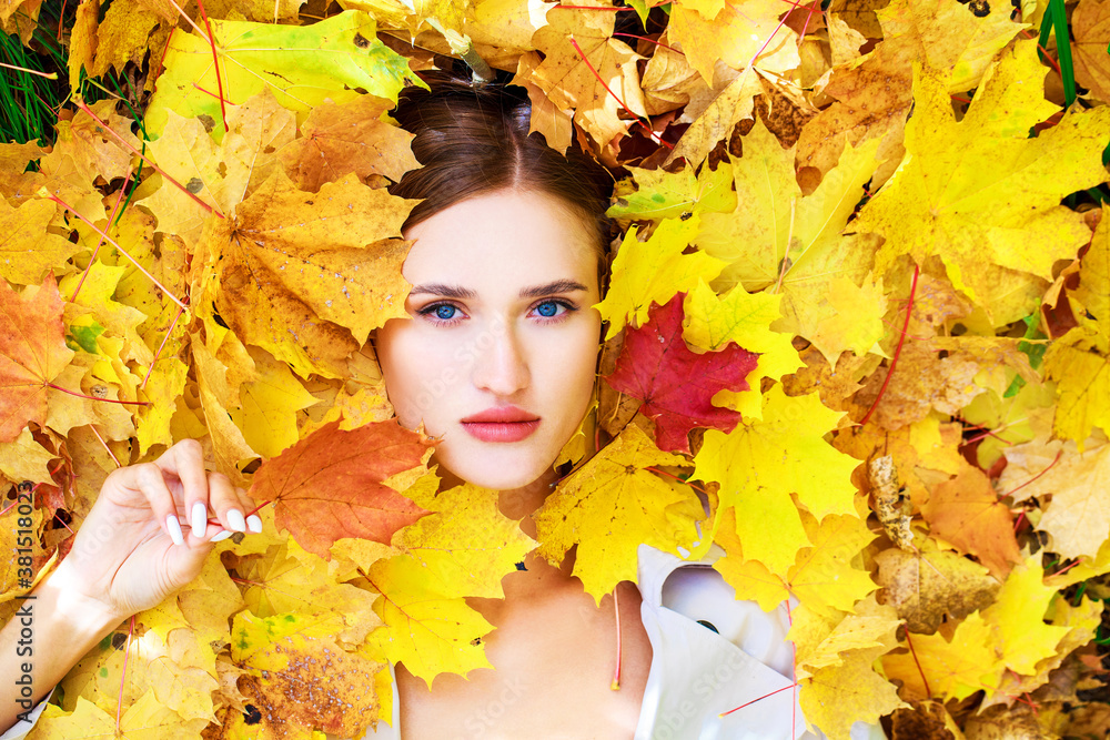 Top view portrait of young beautiful woman Top view portrait of young beautiful woman