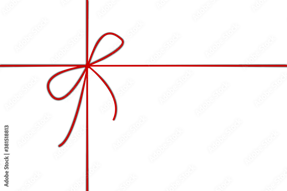 Red cord on a white background. Christmas ribbon for a gift. Knot on a red twine. Vector illustration. Stock image. Red cord on a white background. Christmas ribbon for a gift. Knot on a red twine. Vector illustration. Stock image.