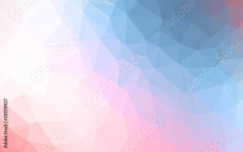 Light Blue  Red vector blurry triangle pattern. Colorful illustration in Origami style with gradient.  Textured pattern for background.