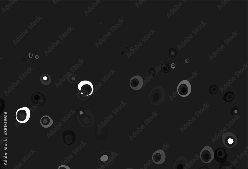 Light Silver, Gray vector background with bubbles.