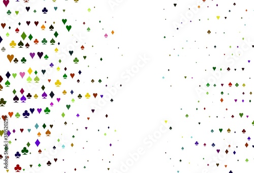 Light Multicolor, Rainbow vector texture with playing cards.