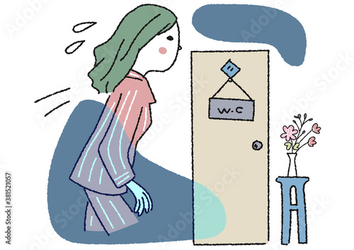 婦人科系の症状に悩む女性　イラスト