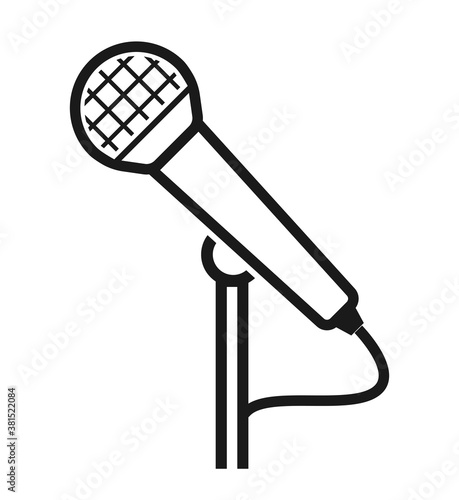 Stage microphone vector sign icon or logo