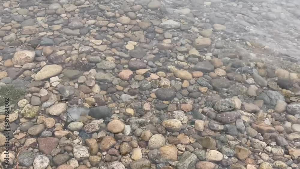 The texture of the water surface with stones at the bottom of the river. The texture of the water surface with stones at the bottom of the river.