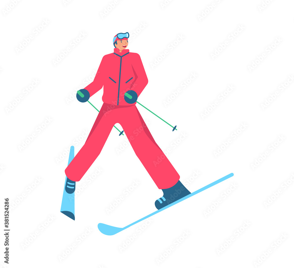 Fototapeta premium People in mountain ski school