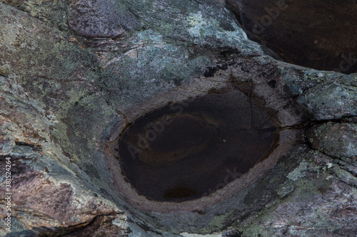 close up of hole by the river