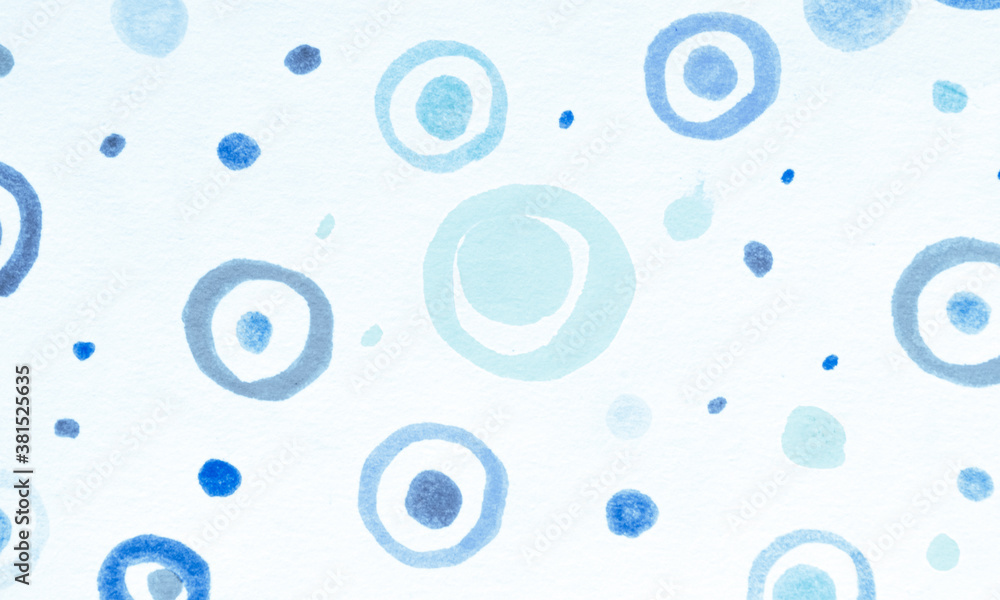 Blue Scribble Circle Surface. Watercolor Circular Blue Scribble Circle Surface. Watercolor Circular