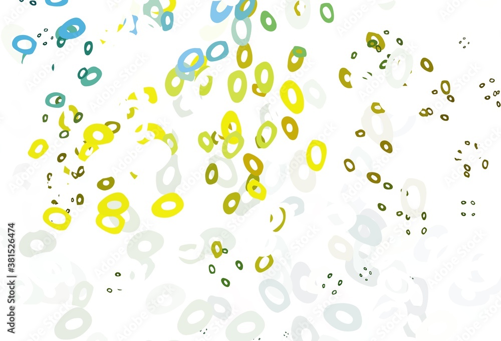 Light Green, Yellow vector cover with spots.