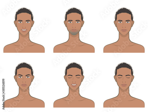 男性の表情のイラスト
