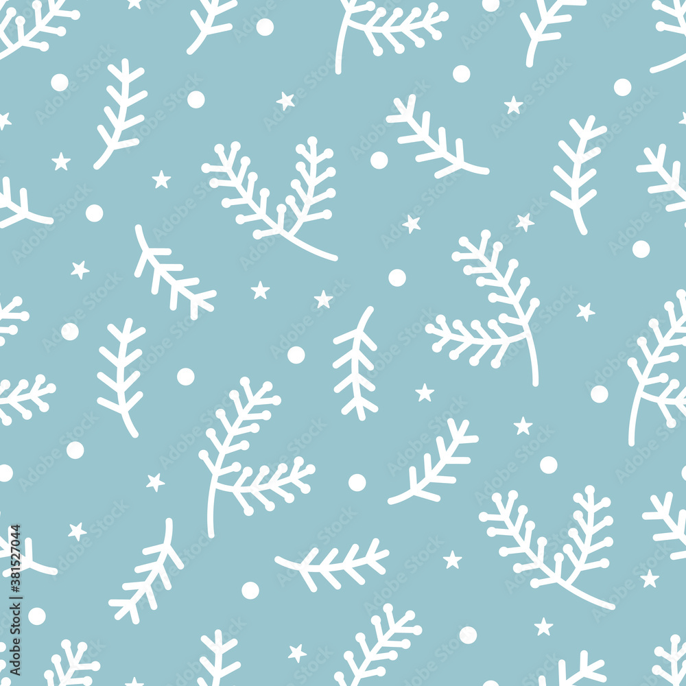 Fototapeta Christmas seamless pattern with spruce