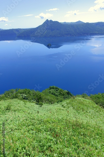 Blue lake in the mountains