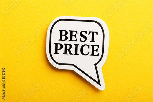Best Price Speech Bubble Isolated On Yellow Background