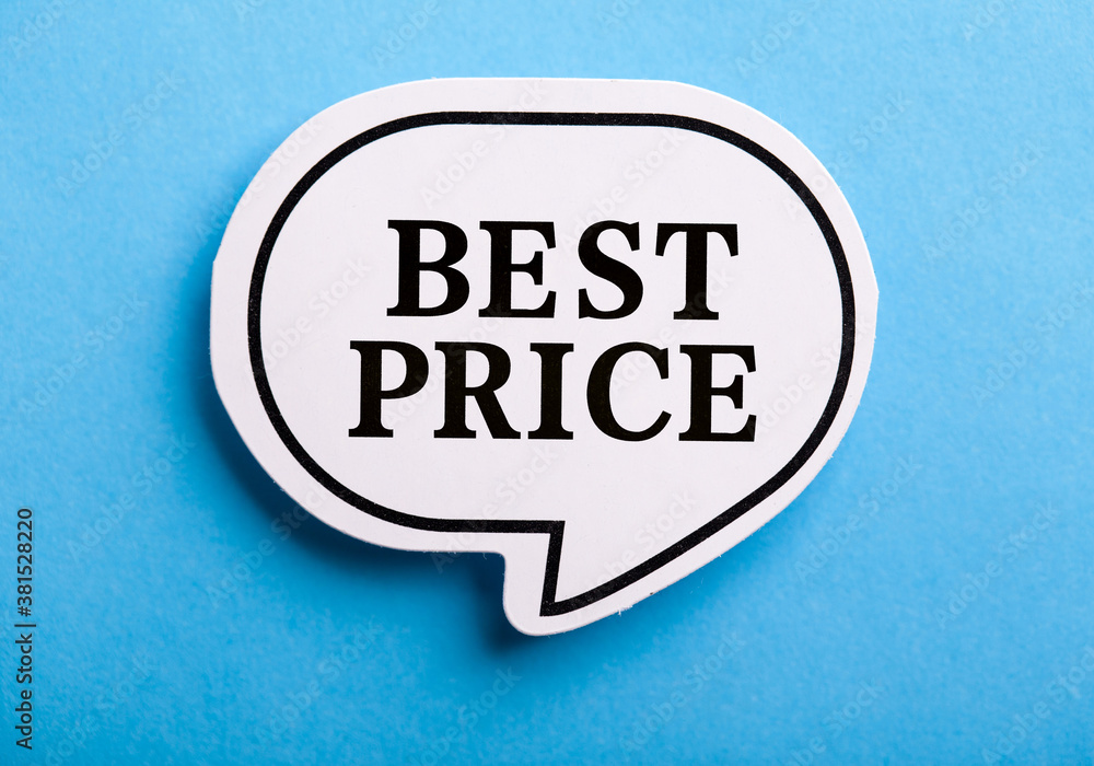 Best Price Speech Bubble Isolated On Blue Background Best Price Speech Bubble Isolated On Blue Background