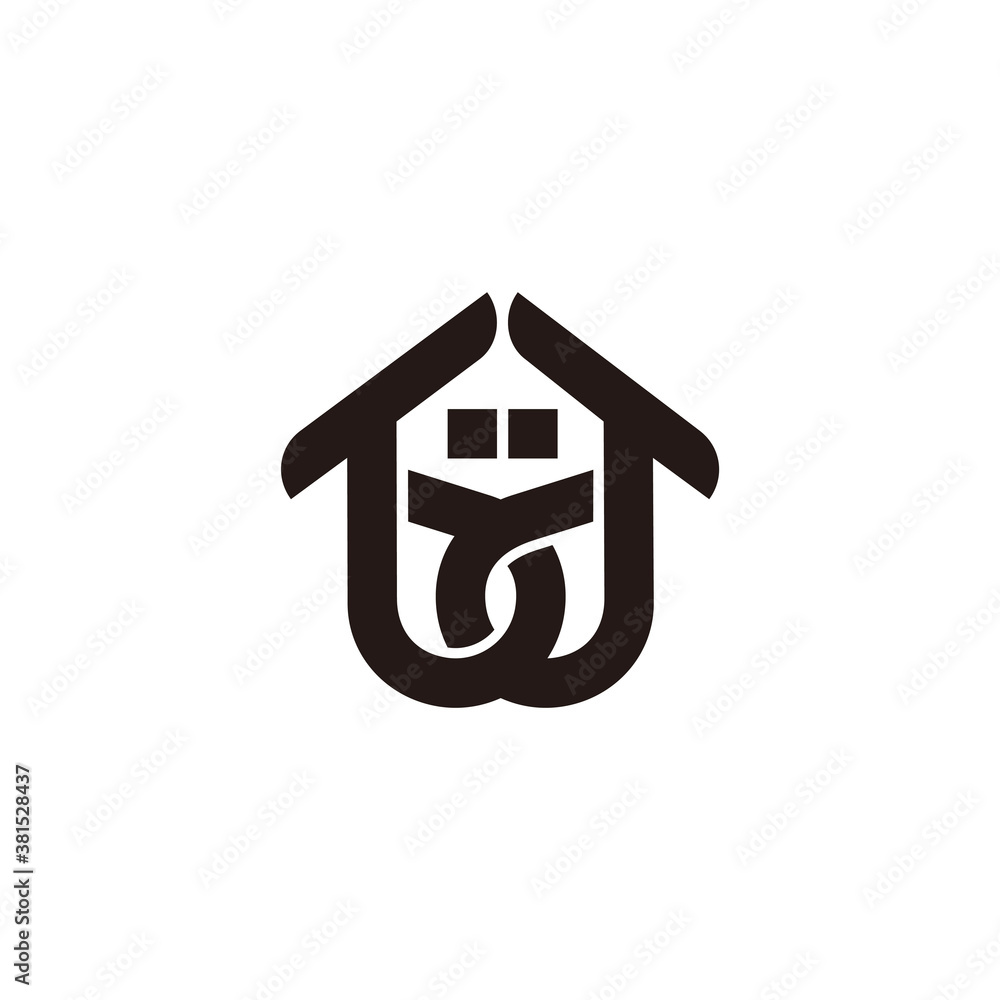 abstract letter bd home symbol linked overlap logo vector abstract letter bd home symbol linked overlap logo vector