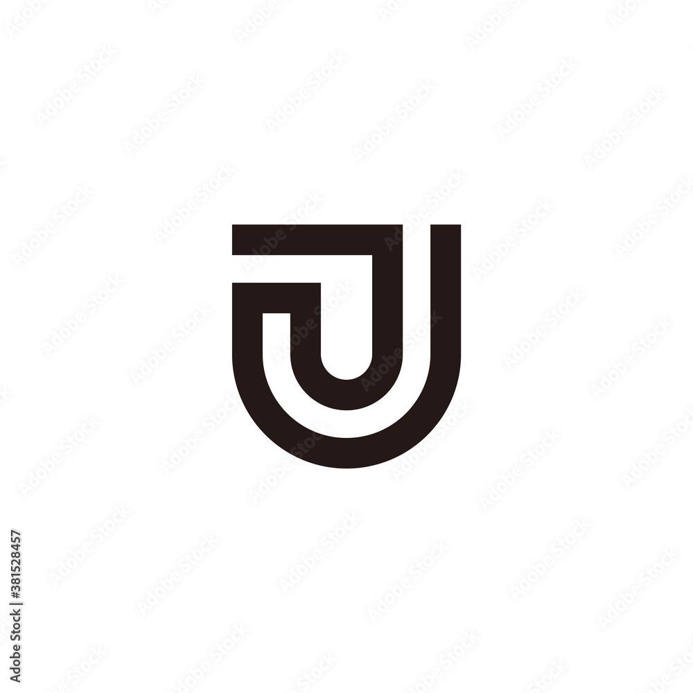 letter j simple stripes geometric linear logo vector letter j simple stripes geometric linear logo vector