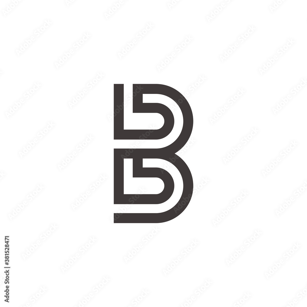 abstract letter bb simple geometric stripe line logo vector abstract letter bb simple geometric stripe line logo vector