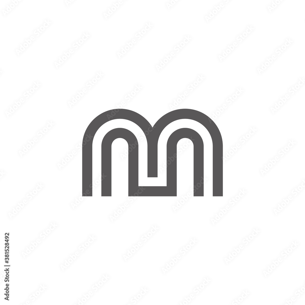 letter m abstract stripes line geometric logo vector letter m abstract stripes line geometric logo vector