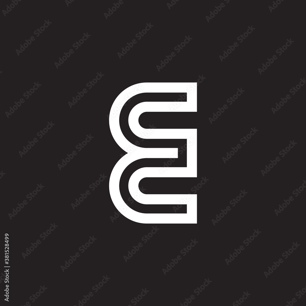 letters e linear geometric simple logo vector letters e linear geometric simple logo vector